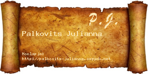 Palkovits Julianna névjegykártya